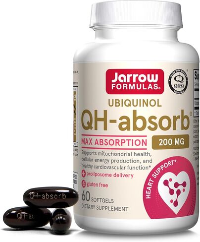 Jarrow Formulas QH-absor 200mg: شكل مضاد للأكسدة نشط من Co-Q10، مكمل غذائي - يدعم إنتاج طاقة الميتوكوندريا وصحة القلب والأوعية الدموية - 90 كبسولة هلامية (قد تختلف التعبئة)، عبوة من 12 قطعة in Kuwait