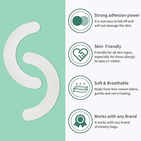 Hydrocolloid Skin Barrier Strips, Waterproof Medical-Grade Barrier Strips, Leak-Proof Seal Extenders for Colostomy Stoma Bags – Universal, Works for All Bag Type, Ostomy Suppliess – 20 Count in Kuwait