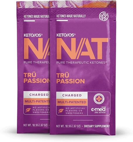مكملات PRÜVIT Keto//OS NAT® Tru Passion Keto - مشحونة - كيتونات خارجية - مكمل الكيتون لأملاح BHB لتعزيز طاقة التمرين للرجال والنساء (20 قطعة) in Kuwait
