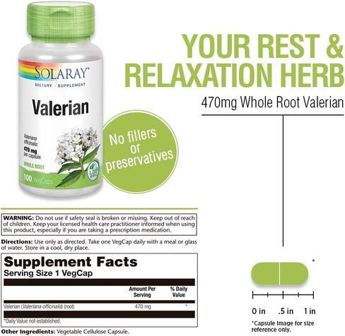 SOLARAY Valerian 470mg | Relaxation Support (100 CT) in Saudi Arabia
