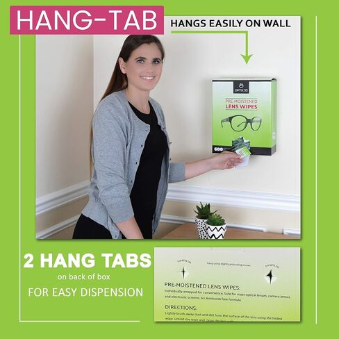 مناديل مبللة للتنظيف بعدسات أوبتكس 55 - 600 قطعة - تنظف النظارات الشمسية وعدسات الكاميرا والإلكترونية بسرعة وكفاءة - للسفر - بواسطة أوبتيكس 55 in Kuwait