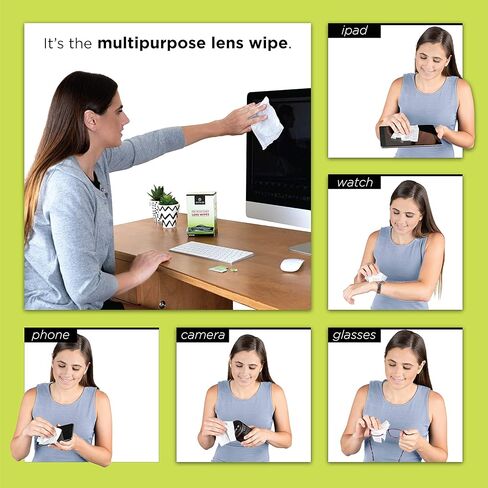 مناديل مبللة للتنظيف بعدسات أوبتكس 55 - 600 قطعة - تنظف النظارات الشمسية وعدسات الكاميرا والإلكترونية بسرعة وكفاءة - للسفر - بواسطة أوبتيكس 55 in Kuwait