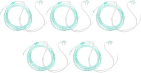 Dealmed Adult Standard Nasal Cannula – Straight with 7 ft (2.1m), Soft Green, Cannula Nasal Tubing for Oxygen, Highly Visible, Kink Resistant, Lightweight Tubing (5 Pack) in Kuwait
