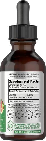 Cayenne Pepper Liquid Extract | 2 fl oz | Vegetarian, Non-GMO, Gluten Free Supplement | by Horbaach in Saudi Arabia