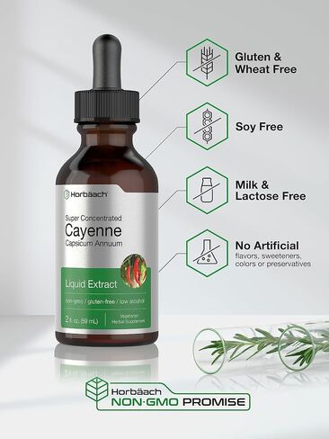 Cayenne Pepper Liquid Extract | 2 fl oz | Vegetarian, Non-GMO, Gluten Free Supplement | by Horbaach in Saudi Arabia