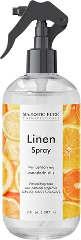 بخاخ الكتان النقي ماجستيك | جميع العطور الطبيعية | رذاذ للوسائد والفراش والملاءات والملابس | معطر الغرف | زيوت الليمون واليوسفي وزهر البرتقال | للنساء والرجال | 7 أونصة سائلة in Kuwait