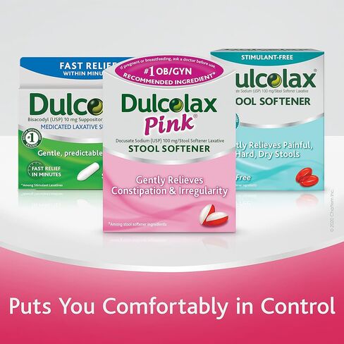 دولكولاكس منعم البراز الوردي، دوكوسات الصوديوم، 100 ملغ من أقراص الجل الناعمة، 25 قرصًا in Kuwait