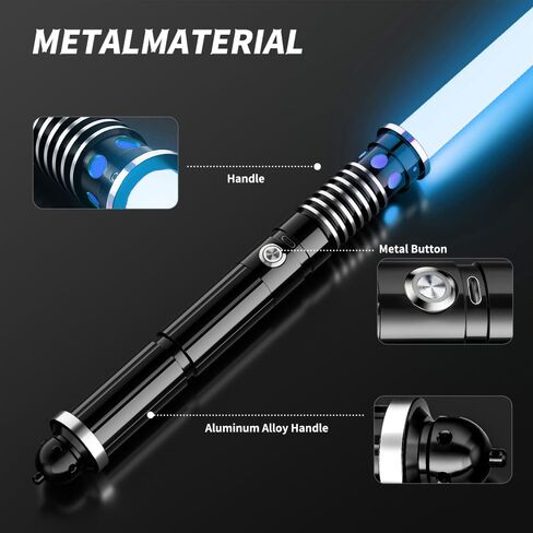 سيوف ضوئية مبارزة من Crtivetoys RGB 15 لونًا و10 خطوط صوتية سيوف ضوئية قابلة لإعادة الشحن، سيف ضوئي واقعي للبالغين والأطفال هدية لحفلات أعياد الميلاد وعيد الميلاد in Kuwait