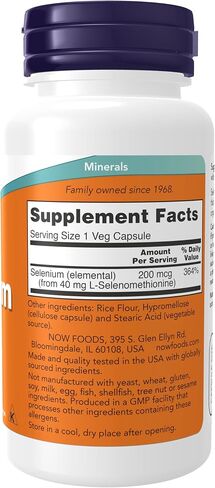 NOW Supplements, Selenium (L-Selenomethionine) 200 mcg, Essential Mineral*, 90 Veg Capsules in Saudi Arabia