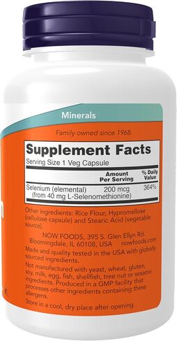 NOW Supplements, Selenium (L-Selenomethionine) 200 mcg, Essential Mineral*, 90 Veg Capsules in Saudi Arabia