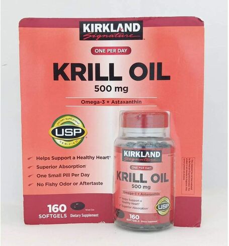 Kirkland Signature Krill Oil 500 Milligram 160 Softgels in Saudi Arabia