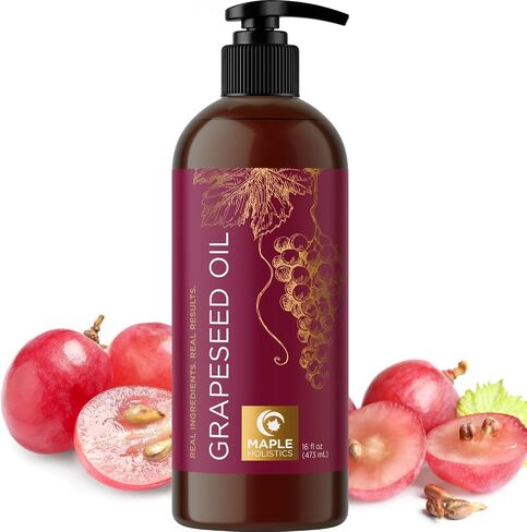 Pure Grapeseed Oil for Skin Care - Cold Pressed Grape Seed Oil Liquid for Skin with Moisturizing Carrier Oil for Essential Oils Mixing - Natural Vitamin E Anti Aging Body Oil for Dry Skin and Hair in Saudi Arabia