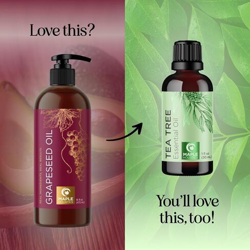 Pure Grapeseed Oil for Skin Care - Cold Pressed Grape Seed Oil Liquid for Skin with Moisturizing Carrier Oil for Essential Oils Mixing - Natural Vitamin E Anti Aging Body Oil for Dry Skin and Hair in Saudi Arabia