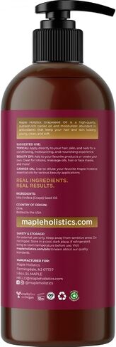 Pure Grapeseed Oil for Skin Care - Cold Pressed Grape Seed Oil Liquid for Skin with Moisturizing Carrier Oil for Essential Oils Mixing - Natural Vitamin E Anti Aging Body Oil for Dry Skin and Hair in Saudi Arabia
