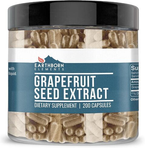Earthborn Elements Grapefruit Seed Extract 200 Capsules, Pure & Undiluted, No Additives in Saudi Arabia