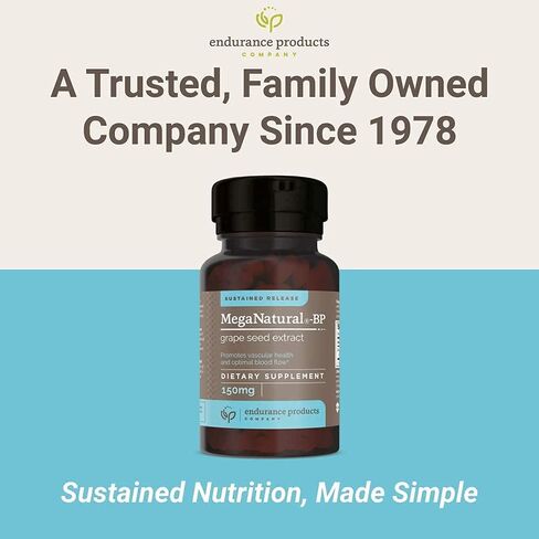 MegaNatural BP لضغط الدم - 150 ملغ من الإصدار المستدام، مستخلص بذور العنب - 60 قرصًا - يساعد على دعم الدورة الدموية الصحية والطاقة - البوليفينول (بروانثوسيانيدين) - غير معدل وراثيًا، خالي من الغلوتين in Kuwait