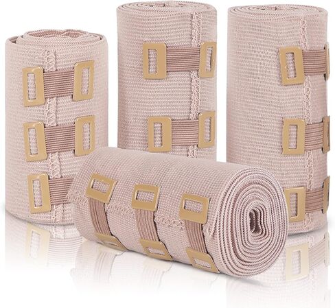 ORIENTOOLS 4pack ضمادة مرنة - لف ضمادة ضغط طبية قوية - لف ضمادة مطاطية للالتواءات الطبية والرياضية in Kuwait