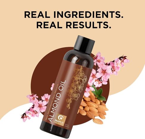 زيت اللوز الحلو المعصور على البارد - زيت اللوز الحلو النقي للعناية بالبشرة وزيت الجسم المرطب للرجال والنساء - زيت ناقل لخلط الزيوت العطرية لخلط الشعر والبشرة والأظافر ومنتجات التجميل DIY 16oz in Kuwait