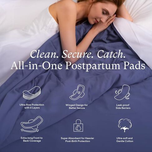 Premium Postpartum Pads with Wings Extra Long Maternity Pads Large Maximum Absorbency Post-partum Incontinence Pads Ultra Soft Heavy Flow Secure Leak Protection After Birth Pads, 12 Count in Kuwait