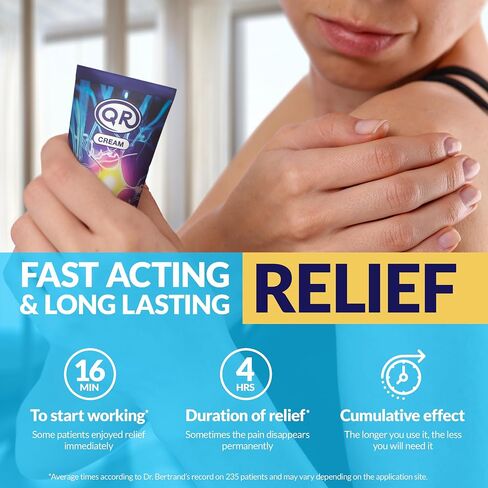 QR Cream Quick Relief Pain Cream with Mannitol and Menthol Provides Effective Relief for Neck, Back, Shoulder, Wrist, Finger, Knee, Foot and Nerve Pain, or Itch, 2.64 oz in Saudi Arabia