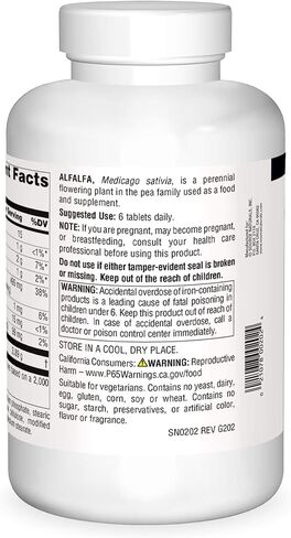 مصدر المواد الطبيعية البرسيم 10 الحبوب المكملات الغذائية - 250 أقراص in Kuwait