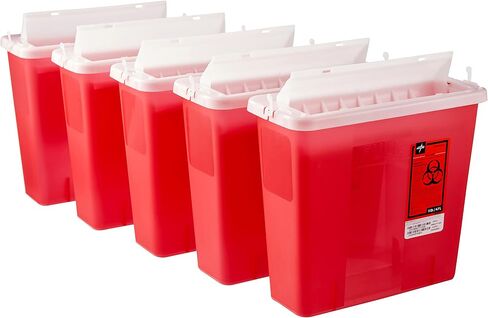 حاويات أسماك Medline MDS705153، 5 أرباع، غطاء مضاد للبقع، أحمر (عبوة من 20) in Saudi Arabia