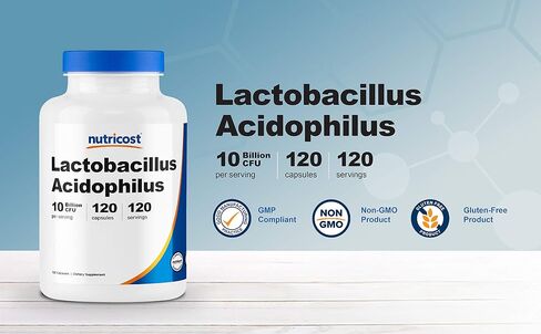Nutricost Lactobacillus Acidophilus 10 مليار CFU، 120 كبسولة نباتية in Saudi Arabia
