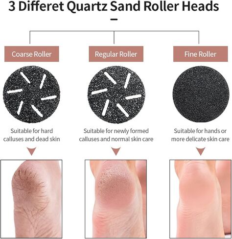 مزيل مسامير القدم الكهربائي مع مكنسة كهربائية، مجموعة ادوات باديكير احترافية مع 3 بكرات وسرعتين وشاشة LCD، للعناية بالقدم للبشرة الميتة in Kuwait