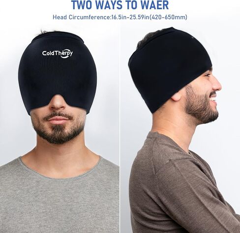 غطاء تخفيف الصداع النصفي من ColdTherpy، غطاء علاج ساخن وبارد، قبعة تخفيف الصداع للصداع النصفي، غلاف رأس جل الثلج عديم الرائحة، قناع حزمة باردة لغطاء الصداع، ضغط بارد هدية تخفيف الصداع النصفي للتوتر in Kuwait