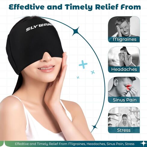 slywary الصداع النصفي قبعة الإغاثة، قبعة الصداع الصداع النصفي قبعة الإغاثة، العلاج الساخن والبارد الصداع النصفي قبعة الجليد رئيس التفاف قبعة للتوتر، الجيوب الأنفية، وتخفيف التوتر in Kuwait