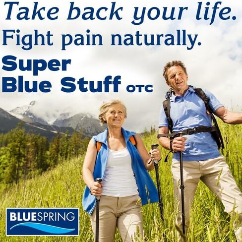 Super Blue Stuff OTC 12-oz. Pump Bottle - Natural, Made in USA, Paraben-free, Works in As Little As 5 Minutes for Joint/Muscle Pain, Backaches, Sprains/Strains, Bruises & Arthritis by Blue Spring in Saudi Arabia