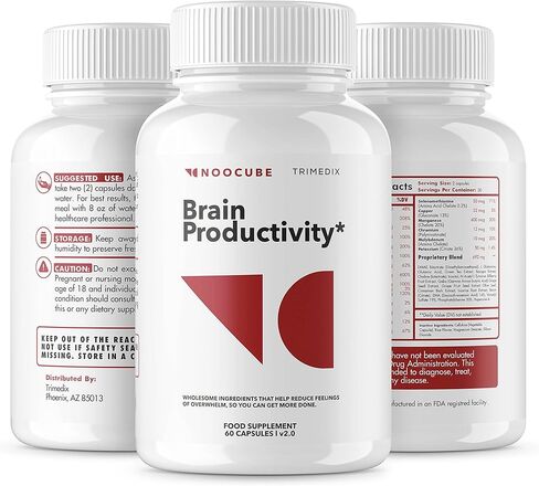 Trimedix (عبوتان) Noocube - لمدة 60 يومًا، Noocube Brain، حبوب Noocube، كبسولات Noocube، إنتاجية Noocube Brain. in Kuwait