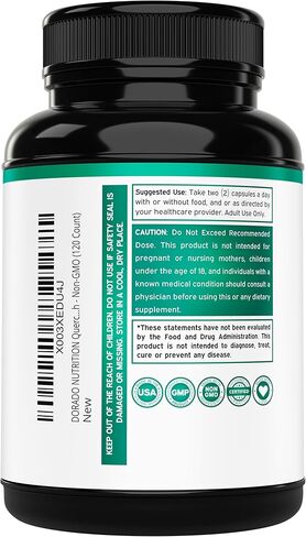 كيرسيتين مع بروميلين 1200 مجم لكل جرعة (120 قطعة) كبسولات صحة المناعة - تدعم وظائف المناعة الصحية لدى الرجال والنساء (نباتي آمن، تم تصنيعه في الولايات المتحدة الأمريكية، خالي من الغلوتين) - (120 كبسولة) in Kuwait