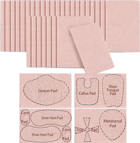 30 ورقة من شريط مولسكين لجلد الخلد اللاصق للقدم، بطانة لاصقة لمنع البثور والبثور للاحذية والمشي لمسافات طويلة وتقليل الاحتكاك والالم والوبر in Kuwait