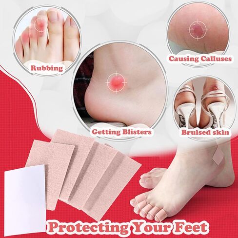 30 ورقة من شريط مولسكين لجلد الخلد اللاصق للقدم، بطانة لاصقة لمنع البثور والبثور للاحذية والمشي لمسافات طويلة وتقليل الاحتكاك والالم والوبر in Kuwait