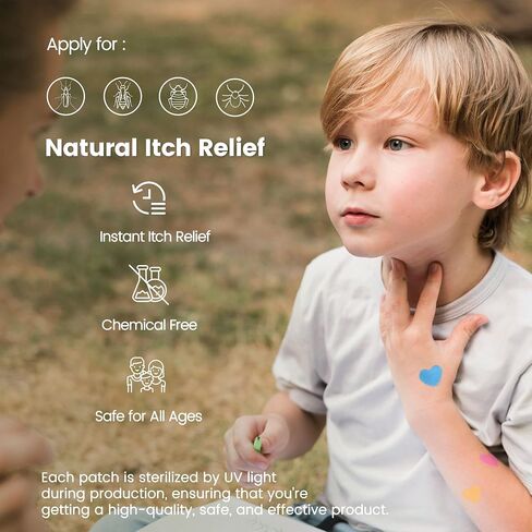 Itch Relief Patches for Kids, Reduces Itch & Swell, Natural Bite Relief Stickers, Anti Itch after Sting Patches, Bite Suction Alternative, Travel Camping Outdoor Essential Gift for Moms, Friends in Kuwait