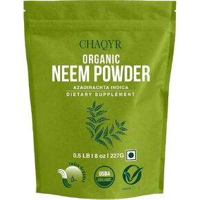 Chaqyr USDA Certified Organic Neem Leaves Powder 8 oz 227g Non GMO Gluten Free in Saudi Arabia