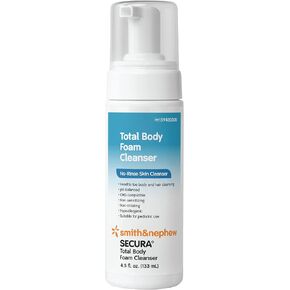 Smith & Nephew 59430200 SECURA Total Body Foam Cleanser, Foaming Waterless Body Cleanser, 4.5 Ounces