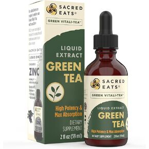 Green Tea Liquid Extract Drops - Immune Support (Antioxidants & Polyphenols) Supplement. Promotes Gentle Energy. Organic Ingredients, Non-GMO, Alcohol & Gluten Free (Non-Flavored)