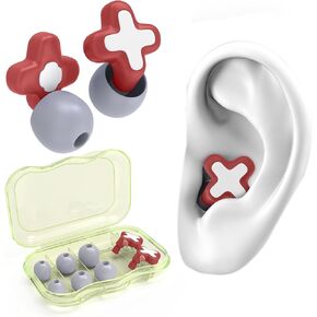 سدادات أذن FNGXX لتقليل الضوضاء، سدادات أذن سيليكون مرنة قابلة لإعادة الاستخدام للنوم والحفلات الموسيقية والدراجات النارية والطائرات وحساسية الضوضاء، ثلاثة أحجام (S/M/L) - إلغاء الضوضاء 35 ديسيبل (أرجواني) in Kuwait