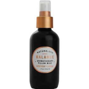 Nature Love Balance Aromatherapy Pillow Mist - Calming Aromatic Essential Oil Blend | Soothing & Relaxing | Pillow Mist or Room Air Freshener | Wild Rose + Amber (4 oz) Black in Kuwait