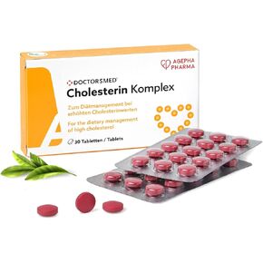 DOCTORSMED Cholesterin Komplex | 30 Vegan Tablets | Supplement to Maintain Cholesterol Levels | Red Yeast Rice Extract with Monacolin K | Gluten-Free, Lactose-Free | Manufactured in Europe in Saudi Arabia