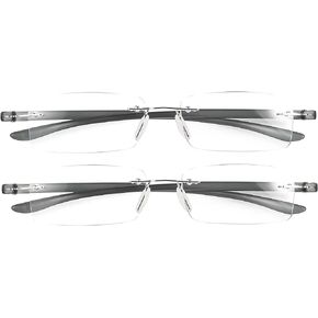 2 Pack Reading Glasses Blue Light Reading Glasses men's reading glasses for women Frameless Computer Reading Glasses