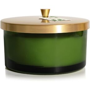 شمعة Thymes Heritage ذات 3 فتيل - شمعة معطرة برائحة التنوب فريزر للعطور المنزلية - شمعة زجاجية خضراء (17 أونصة) in Saudi Arabia