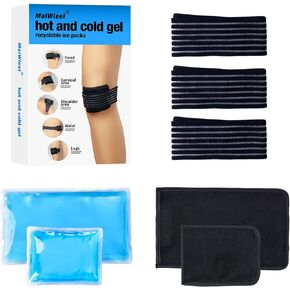 عبوات جل الثلج للإصابات، أكياس ثلج ساخنة وباردة قابلة لإعادة الاستخدام، مجموعة عبوات ثلج ناعمة مع أشرطة لتخفيف الألم وإعادة التأهيل، مجموعة الإسعافات الأولية المرنة قطعتان in Kuwait