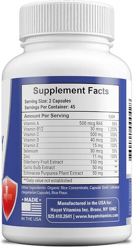 فيتامينات حياة، مكمل مناعة نباتي، دفاع مناعي متقدم - مزيج قوي من فيتامين ب12، ج، د، هـ، البلسان، الثوم، إشنسا، الزنك، حلال معتمد، 90 كبسولة، صنع في الولايات المتحدة الأمريكية in Kuwait