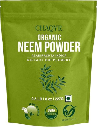 Chaqyr USDA Certified Organic Neem Leaves Powder 8 oz 227g Non GMO Gluten Free in Saudi Arabia