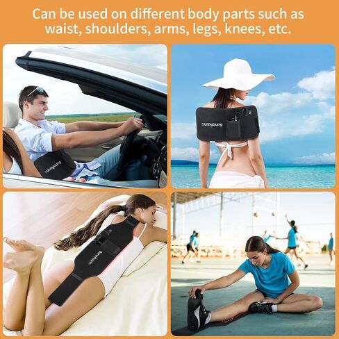 SUNNYOUNG Red Light Therapy Belt, Infrared Light Therapy Wrap Muscle Relaxing Belt with 120 LED Lights for Pain Relief and Inflammation Reduction Gift for Family, Friends, Men and Women in Saudi Arabia