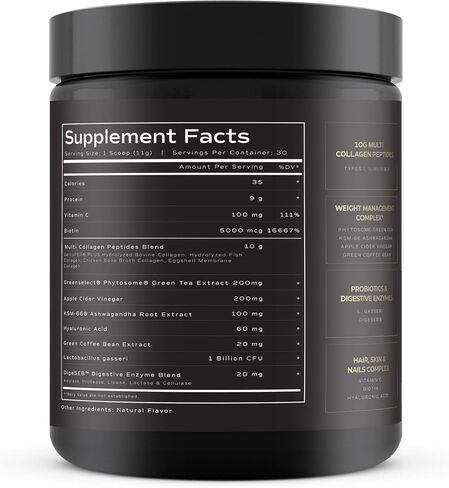 Super Multi Collagen Burn Powder for Women w. Probiotics, ACV, KSM66, Phytosome Green T, Biotin - Thermogenic Collagen Protein Supplement for Women Weight Metabolism & Gut Health + Hair Skin Nails in Saudi Arabia
