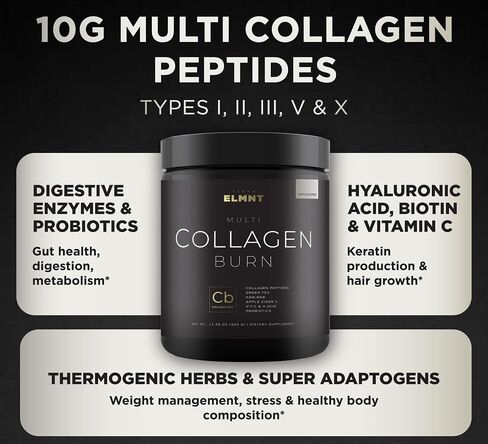 Super Multi Collagen Burn Powder for Women w. Probiotics, ACV, KSM66, Phytosome Green T, Biotin - Thermogenic Collagen Protein Supplement for Women Weight Metabolism & Gut Health + Hair Skin Nails in Saudi Arabia